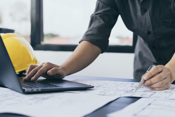 contractor at a computer
